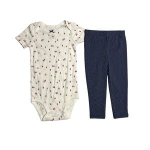 Carter’s Cherry Print Onesie and Polka‎ Dot Leggings Set